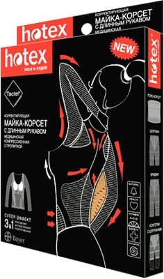хотекс майка-корсет корректирующая с коротким рукавом бежевая