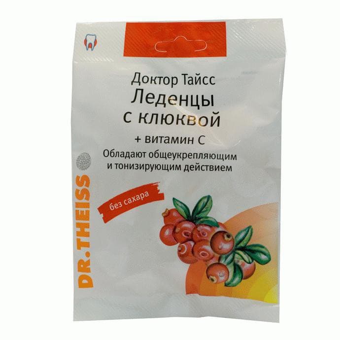 доктор тайсс леденцы клюква с витамином с 50 г