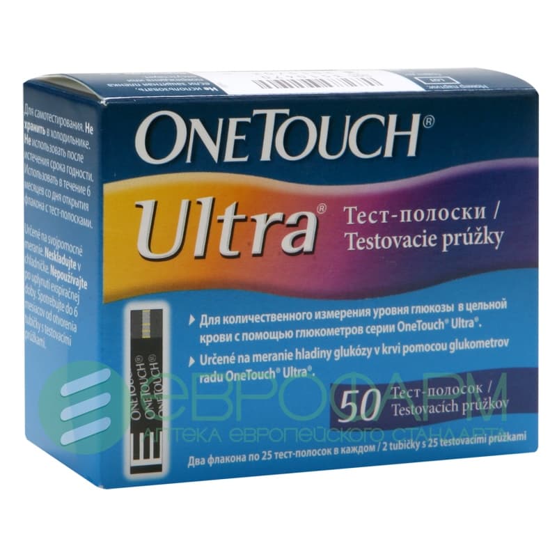 тест-полоски для глюкометра one touch ультра 50 шт 