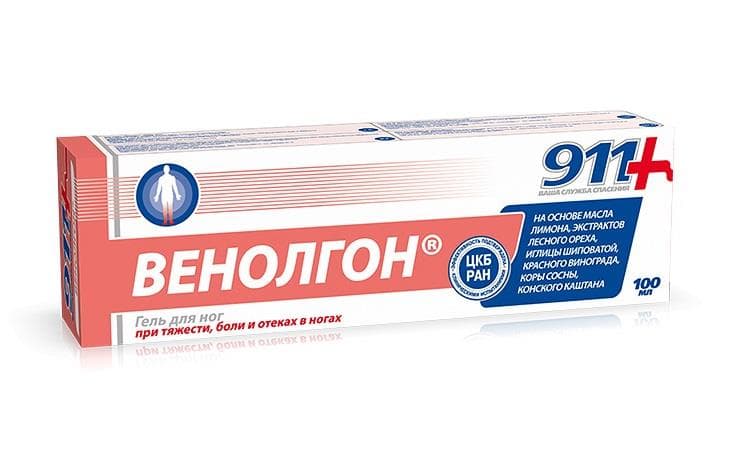 911 венолгон гель для ног 100мл