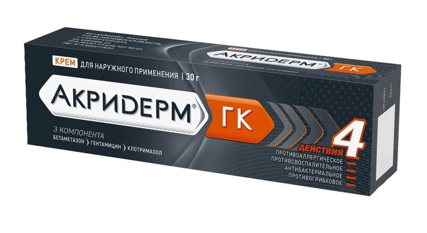 акридерм гк крем для наруж примен 30г