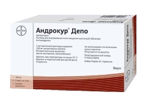 андрокур-депо раствор для внутримышечного введения 100 мг/мл 3 мл 3 амп