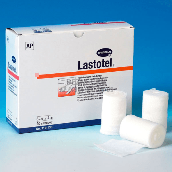 бинт lastotel 4 м * 6 см фиксирующий белый