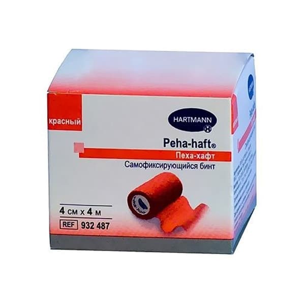 бинт фиксир peha-haft 4мx4см когезивный красный