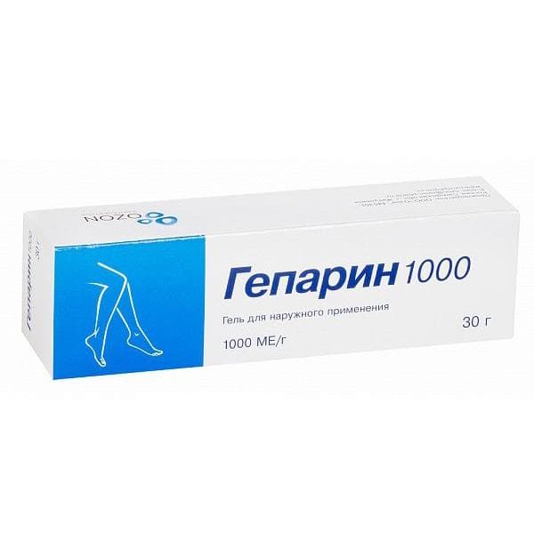 гепарин-озон гель для наруж примен 1000ме 30г