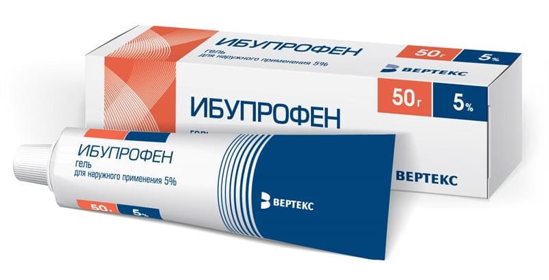 ибупрофен-вертекс гель для наружн примен 5% 50г