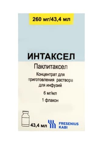 интаксел конц для инф 6 мг/мл 43,4 мл 1 фл