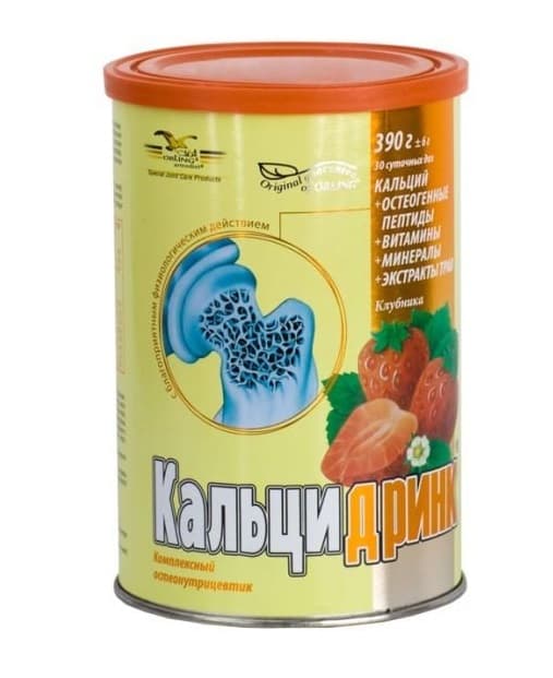 кальцидринк клубника порошок 390 г