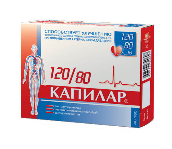 капилар таблетки 120/80 40 шт 