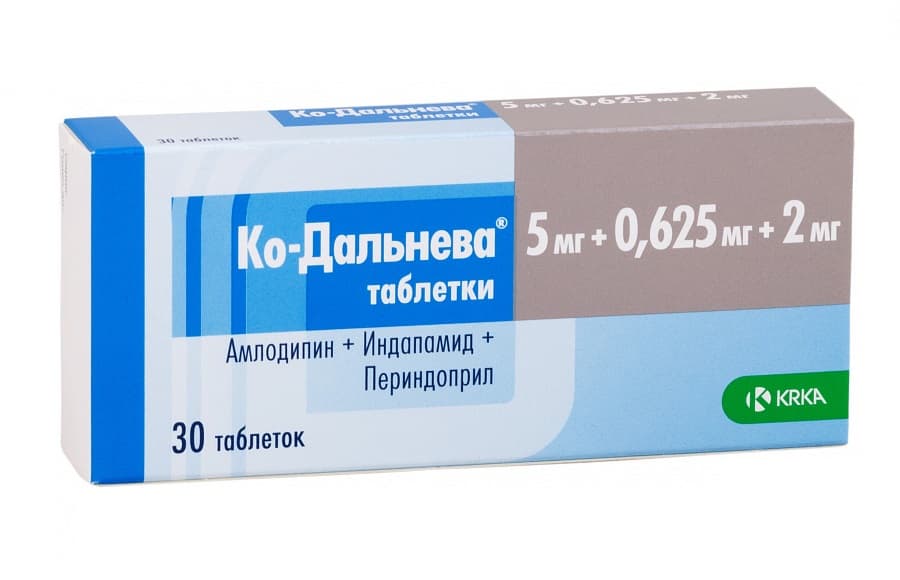 ко-дальнева таб 5мг плюс 0,625мг 2мг 30