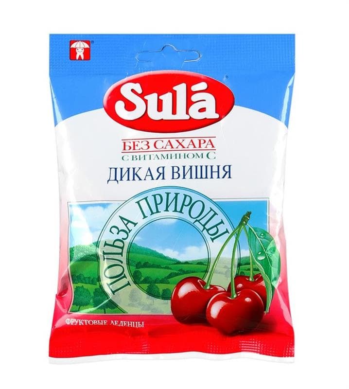 зула леденцы дикая вишня 60 г пакет