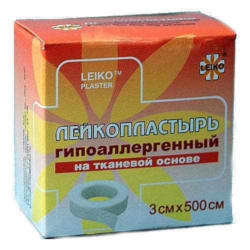 пластырь катушка лейко 3смx500см уп пластик тканев осн