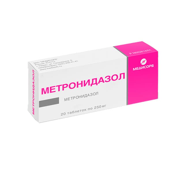 метронидазол-медисорб таб 250мг N20