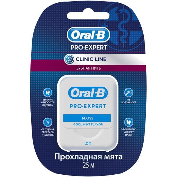 орал-би зубная нить pro expert clinic мятная 25 м