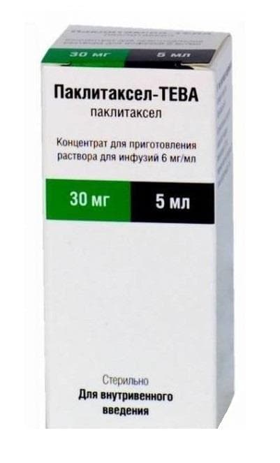 паклитаксел-тева концентрат для инфузий 6 мг/мл 5 мл 1 фл