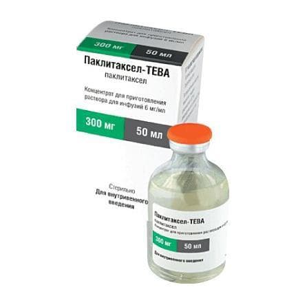 паклитаксел-тева концентрат для инфузий 6 мг/мл 50 мл 1 фл