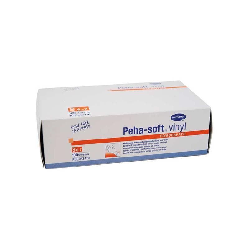 перчатки peha-soft р s 100 н/стер винил