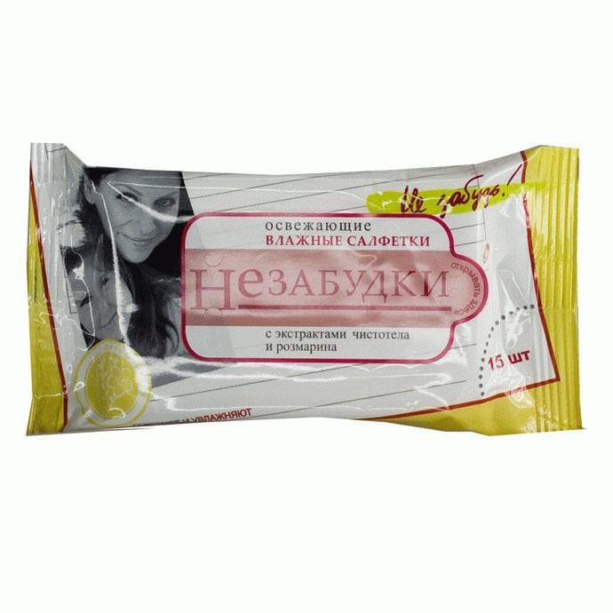 салфетки влажные незабудки освежающие n15