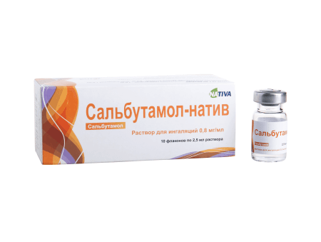 сальбутамол раствор для ингаляций 0,8 мг/мл 2,5 мл 10 фл