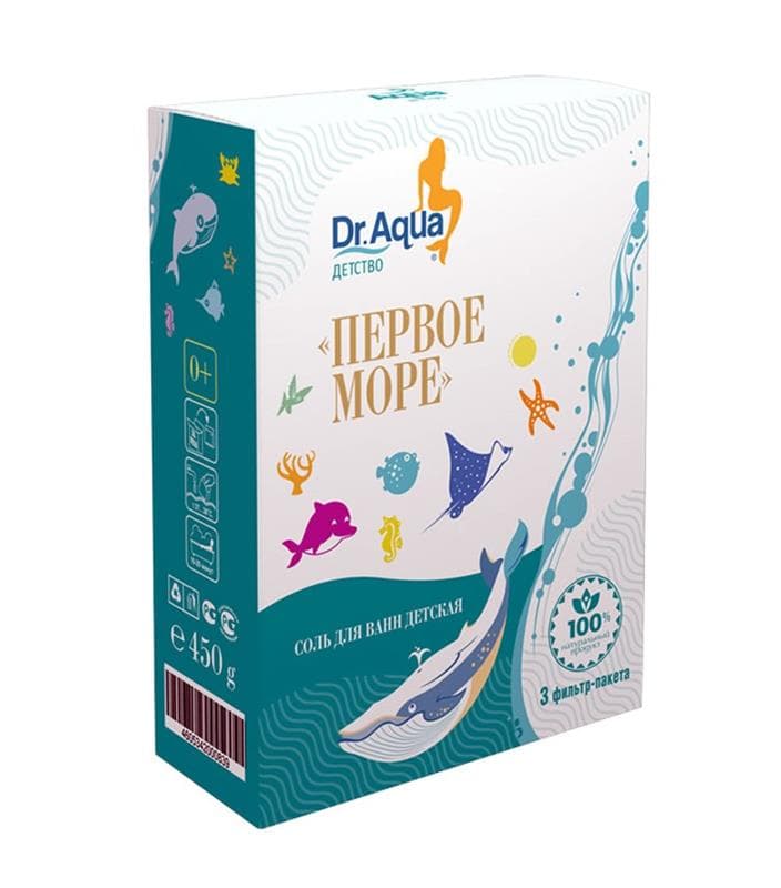 соль для ванн доктор аква первое море 450 г детская