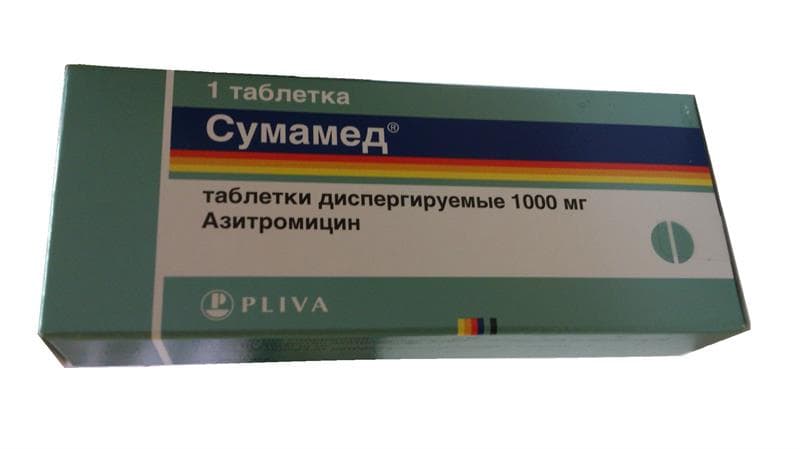 сумамед 1000 мг 1 таблетка диспергируемая