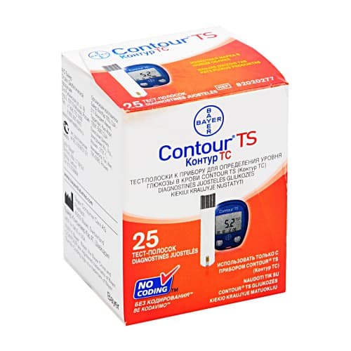тест-полоски для глюкометра contour ts 25 шт