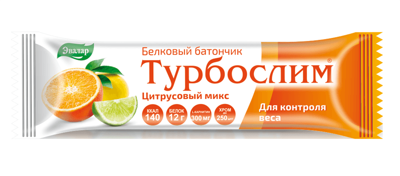 турбослим батончик белковый цитрусовый микс 50 г