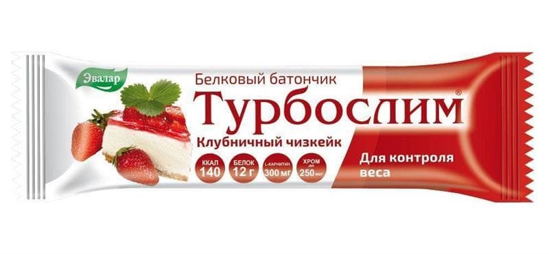 турбослим батончик 50г клубничный чизкейк