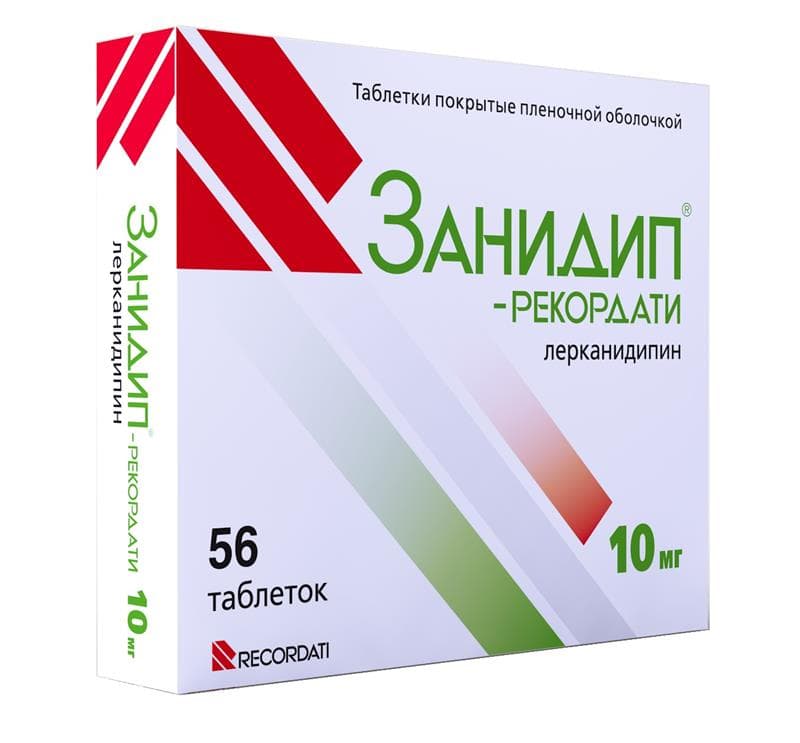 занидип-рекордати таб по 10мг 56