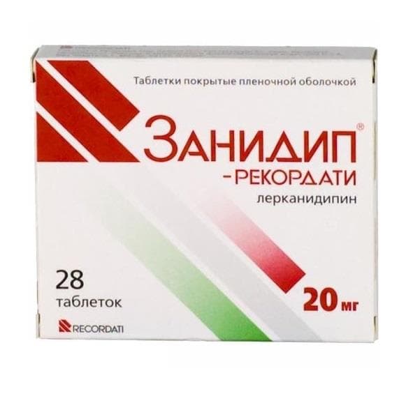 занидип-рекордати таб по 20мг 28