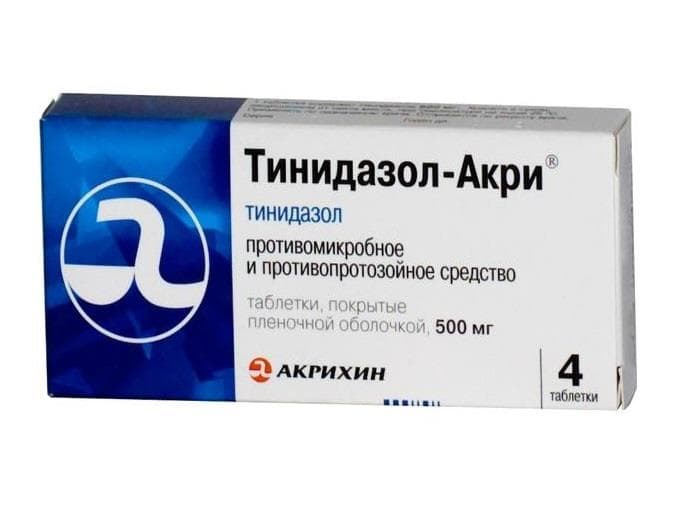 тинидазол-акри таб по 500мг 4