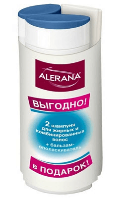 алерана набор 2 плюс 1 (шампунь для жирных волос 250 мл 2 флакона плюс бальзам-ополаскиватель 200 мл )