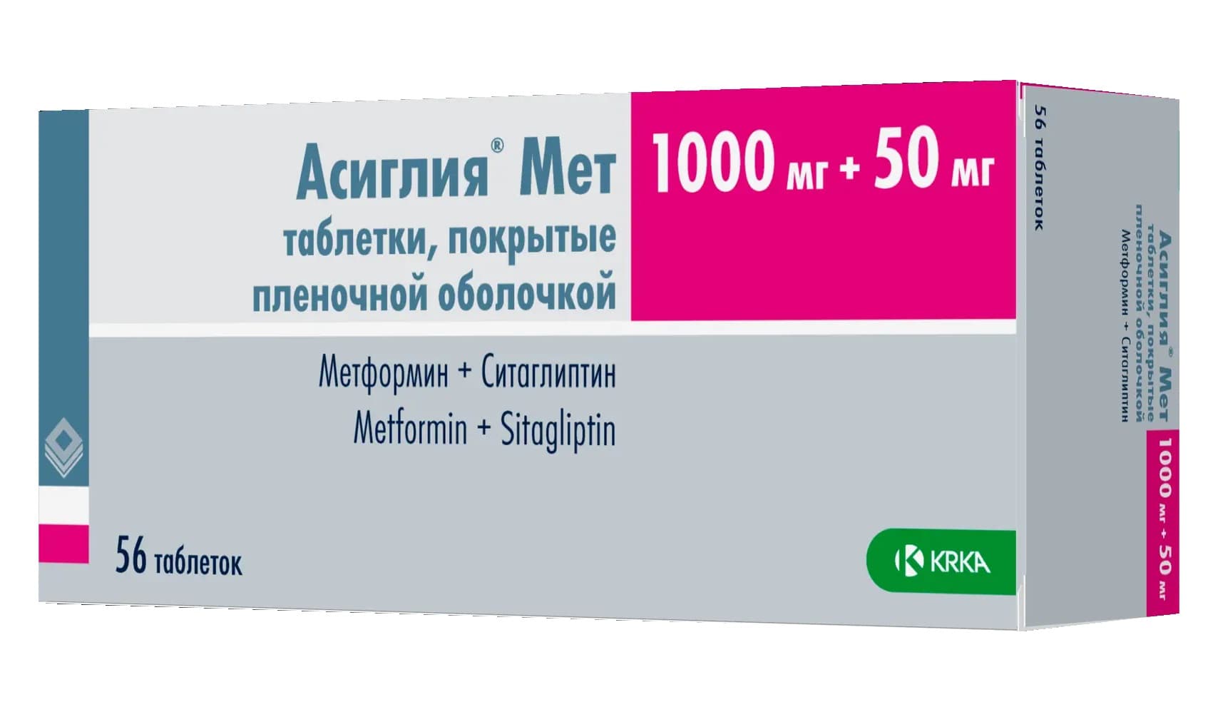 асиглия мет таб ппо 1000мг плюс 50мг N56