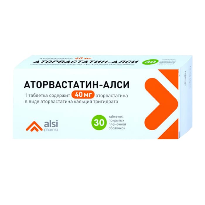 аторвастатин-алси таб ппо 40мг N30