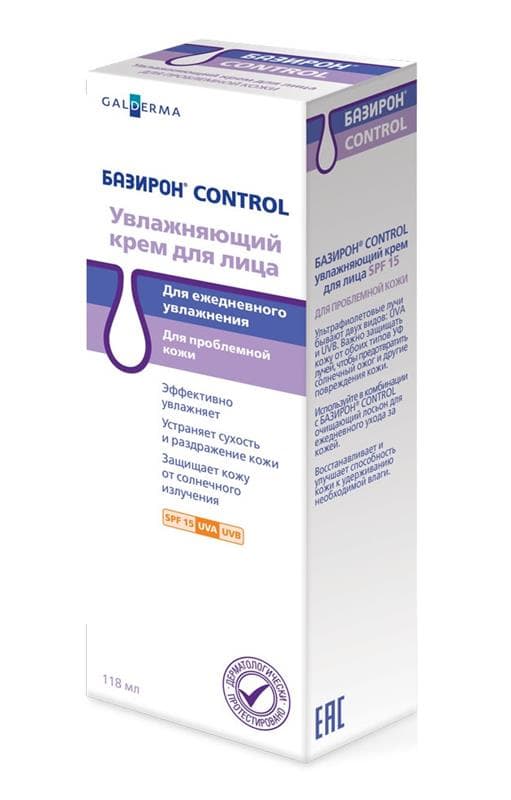 базирон контрол крем для лица spf15 118 мл увлажняющий