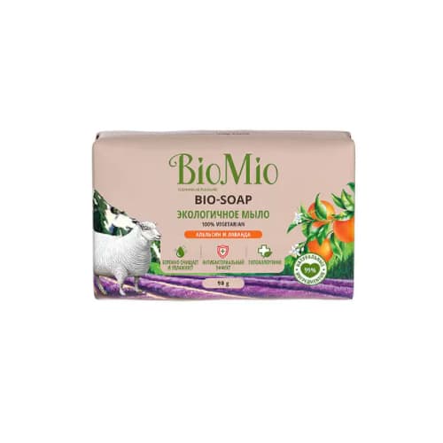 биомио (biomio) мыло туалетное апельсин лаванда мята 90г экологичное