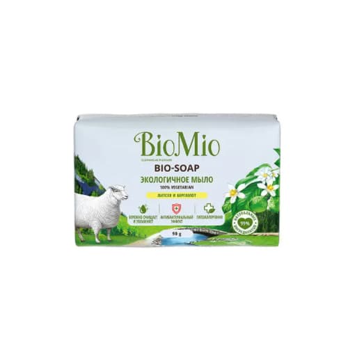 биомио (biomio) мыло туалетное литсея бергамот 90г экологичное