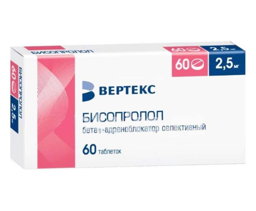 бисопролол-вертекс таб ппо 2,5мг N60