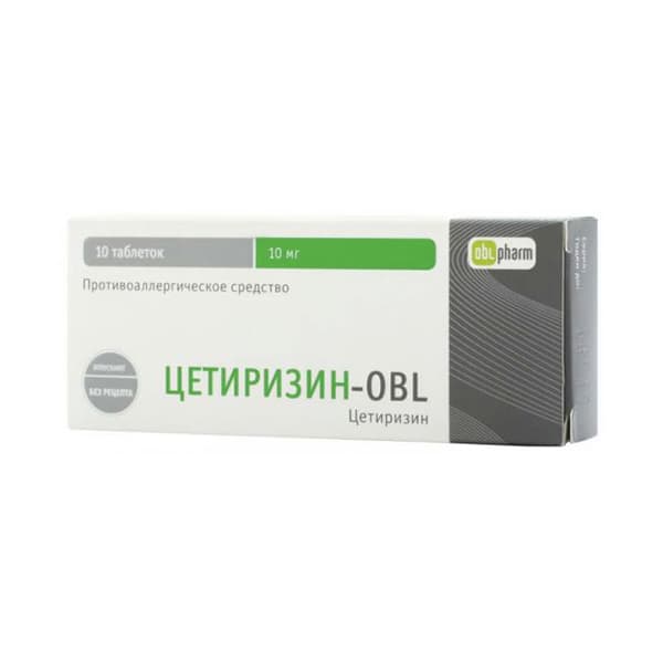 цетиризин-obl таб по 10мг N10