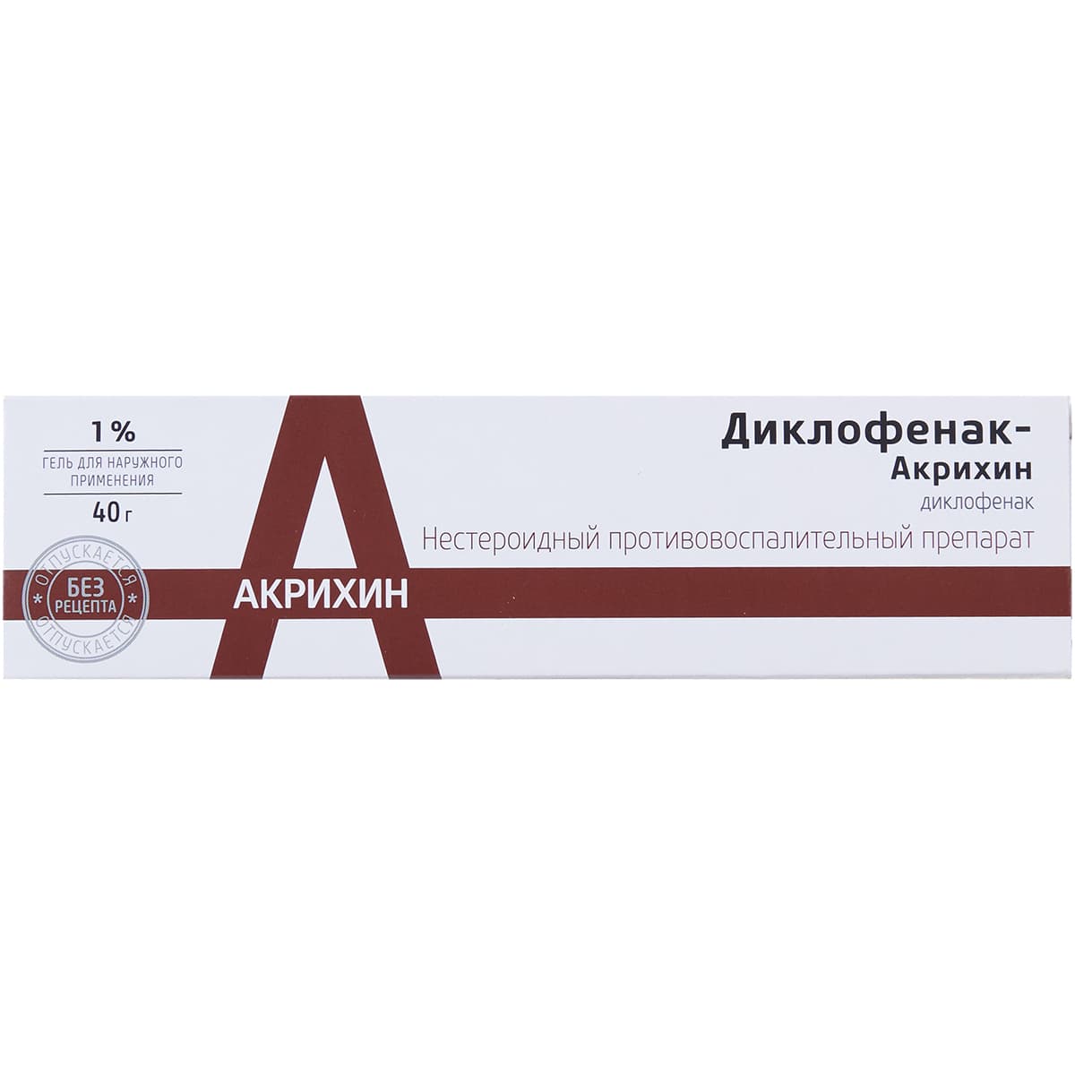 диклофенак-акрихин гель для наружн примен 1% 40г