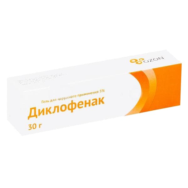 диклофенак-озон гель для наруж примен 5% туб 30г