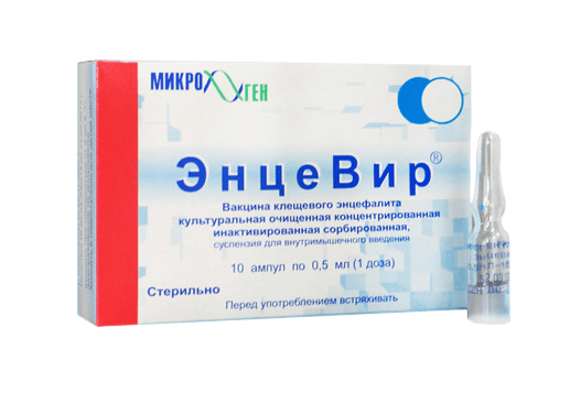 энцевир суспензия для инъекций 0,5 мл/доза 10 амп вакцина против клещевого энцефалита