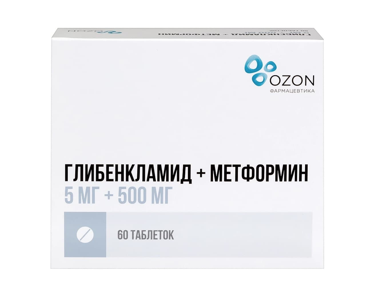 глибенкламид плюс метформин озон таб ппо 5мг плюс 500мг N60