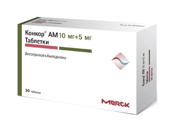 конкор ам таб 10мг плюс 5мг 30