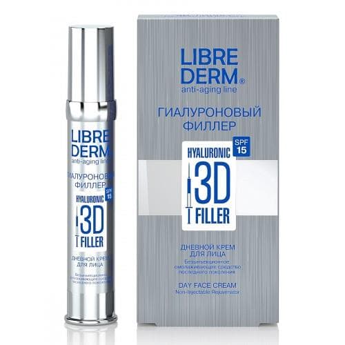 Librederm гиалуроновый 3d крем-филлер крем для лица дневной spf15 30 мл