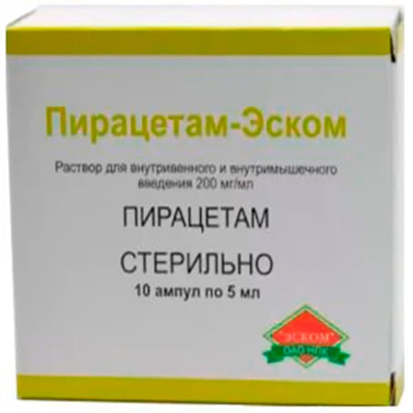 пирацетам-эском р-р для в/в и в/м введ 200мг/мл 5мл N10