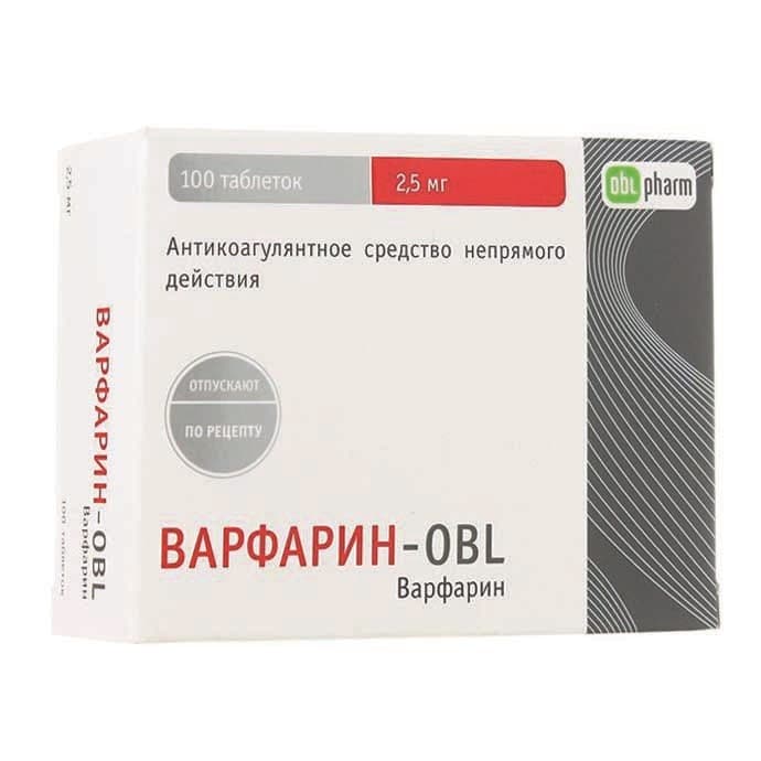 варфарин-obl таб 2,5мг N100